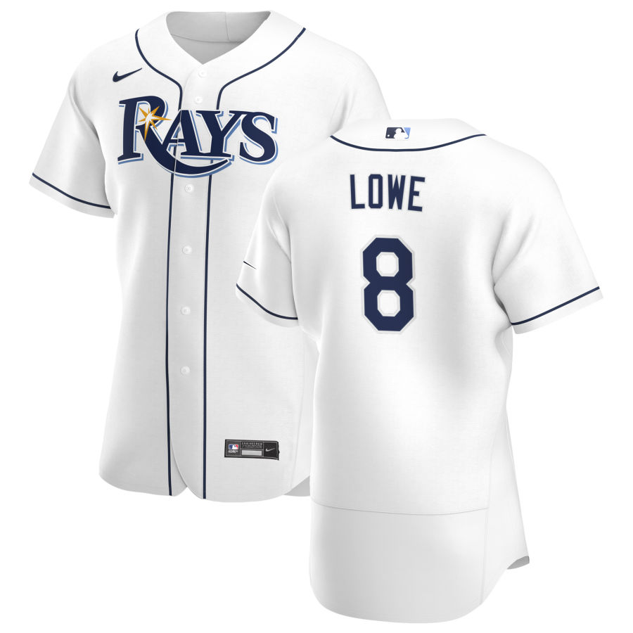 Tampa Bay Rays 8 Brandon Lowe Men Nike White Home 2020 Authentic Player MLB Jersey